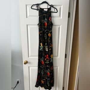 by Anthropologie tie-neck column midi dress - size M